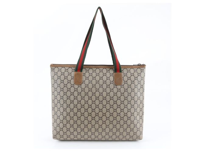 Borsa tote/a tracolla Gucci Sherry Line GG Plus in pelle Marrone - vista 3