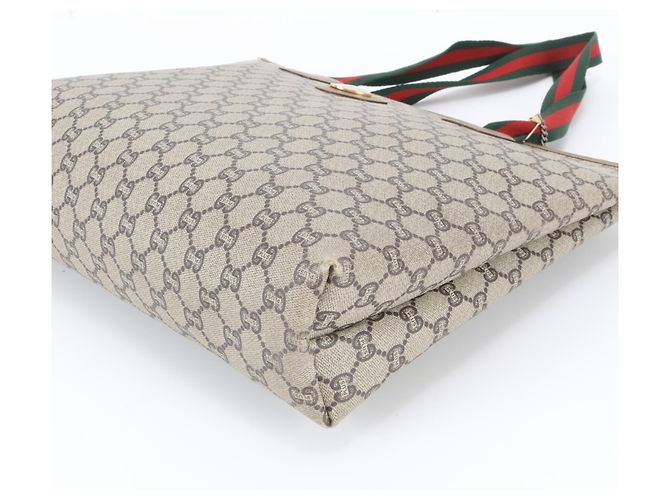 Borsa tote/a tracolla Gucci Sherry Line GG Plus in pelle Marrone - vista 5