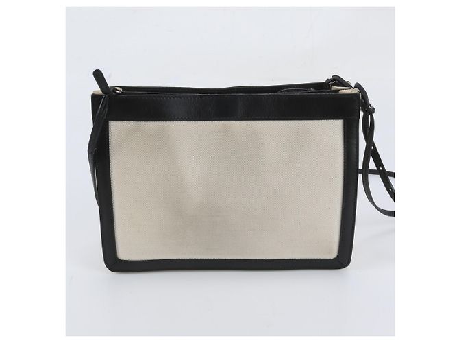 Borsa a tracolla Balenciaga Navy Pochette in pelle e tela Nero Crudo - vista 3