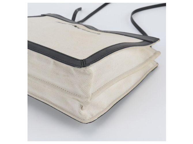 Borsa a tracolla Balenciaga Navy Pochette in pelle e tela Nero Crudo - vista 4