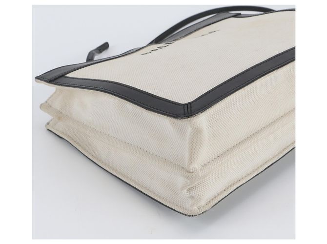 Borsa a tracolla Balenciaga Navy Pochette in pelle e tela Nero Crudo - vista 6