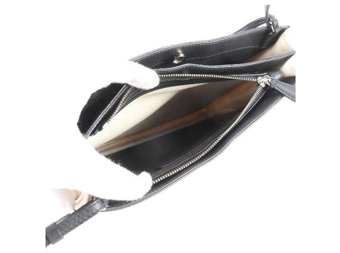 Borsa a tracolla Balenciaga Navy Pochette in pelle e tela Nero Crudo - vista 8