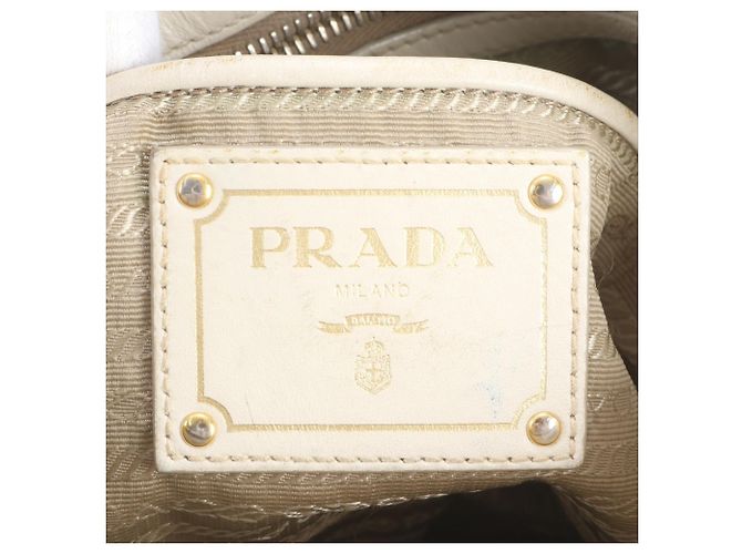 Bolso de hombro/Bolso bandolera Prada de piel y lona Castaño - vista 11