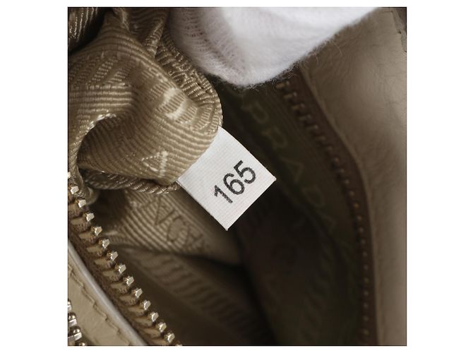 Bolso de hombro/Bolso bandolera Prada de piel y lona Castaño - vista 12