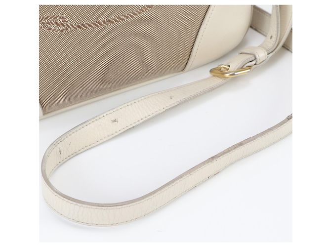 Bolso de hombro/Bolso bandolera Prada de piel y lona Castaño - vista 2