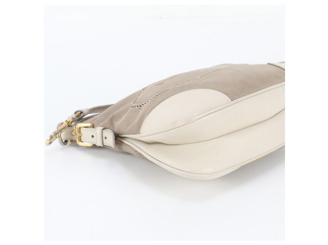 Bolso de hombro/Bolso bandolera Prada de piel y lona Castaño - vista 5