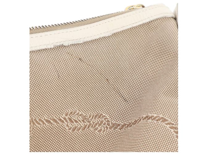 Bolso de hombro/Bolso bandolera Prada de piel y lona Castaño - vista 9