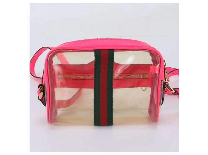 Bolsa de Ombro em Couro Gucci GG Sherry Line Rosa - vista 3