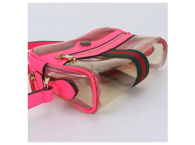 Bolsa de Ombro em Couro Gucci GG Sherry Line Rosa - vista 4