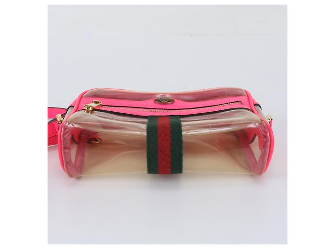Bolsa de Ombro em Couro Gucci GG Sherry Line Rosa - vista 5