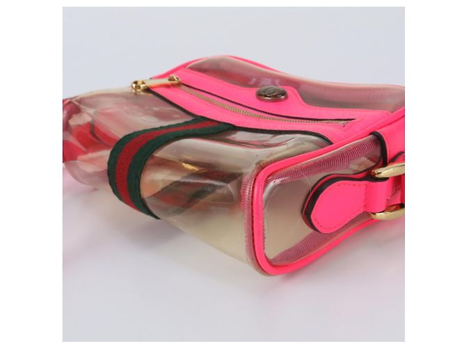 Bolsa de Ombro em Couro Gucci GG Sherry Line Rosa - vista 6
