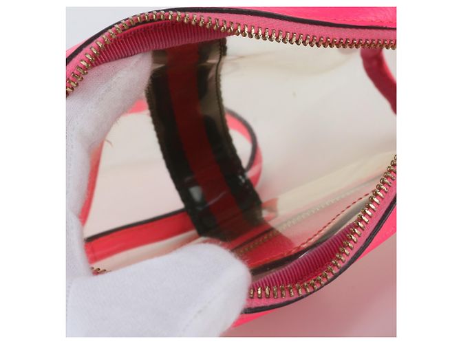 Bolsa de Ombro em Couro Gucci GG Sherry Line Rosa - vista 7