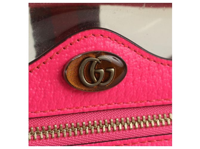 Bolsa de Ombro em Couro Gucci GG Sherry Line Rosa - vista 8