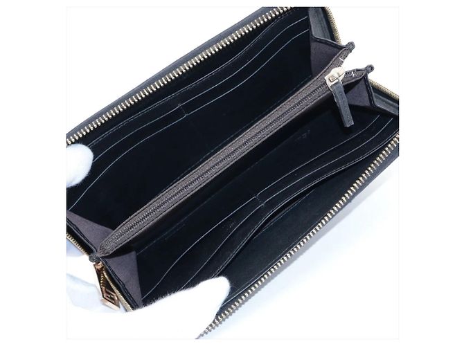 Fendi 8M0024 Lange Geldbörse aus schwarzem Leder - Ansicht 3