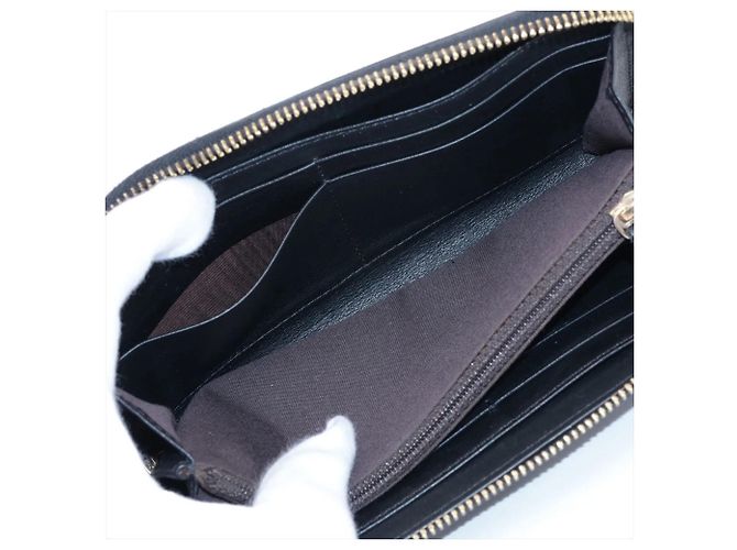 Fendi 8M0024 Lange Geldbörse aus schwarzem Leder - Ansicht 4