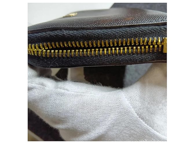 Fendi 8M0024 Lange Geldbörse aus schwarzem Leder - Ansicht 8