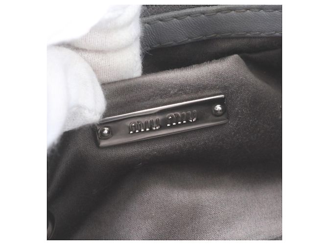 Bolso bandolera con cadena Miu Miu Matelassé Castaño - vista 11