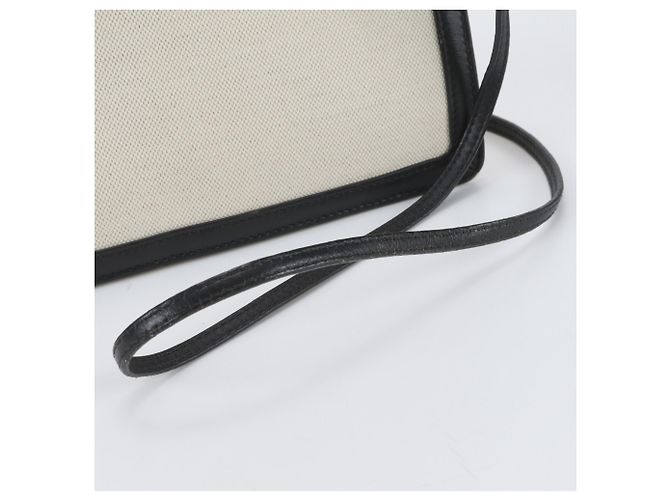 Balenciaga Navy Pochette Schultertasche aus Leder und Canvas Schwarz Roh - Ansicht 2