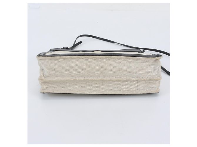 Balenciaga Navy Pochette Schultertasche aus Leder und Canvas Schwarz Roh - Ansicht 5
