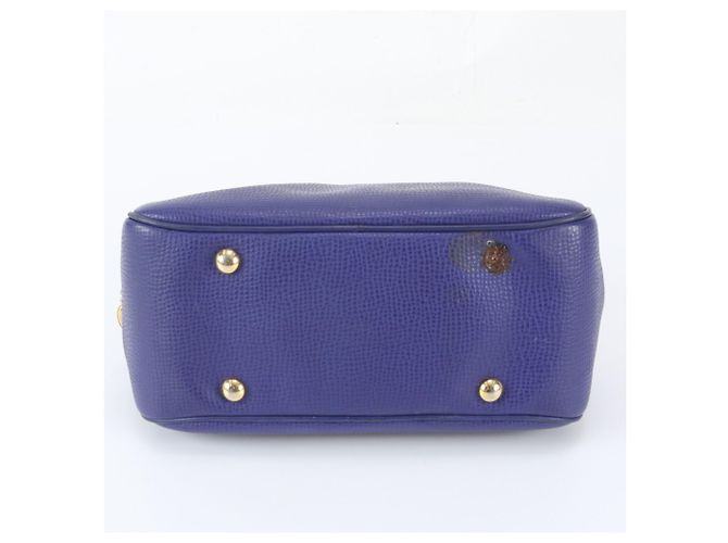 Borsa Tote in pelle blu Christian Dior - vista 5