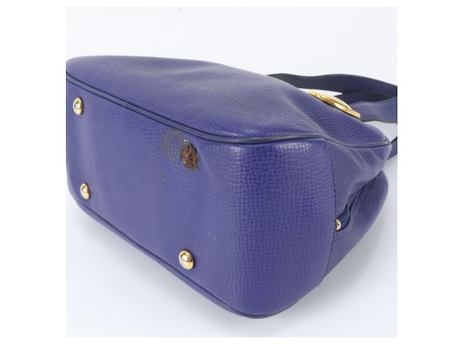 Borsa Tote in pelle blu Christian Dior - vista 6