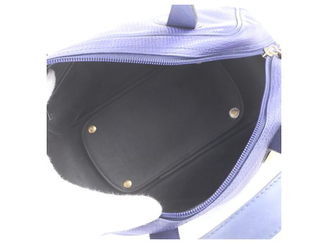 Borsa Tote in pelle blu Christian Dior - vista 7