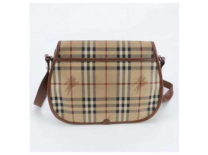 Sac bandoulière en cuir Burberry Nova Check Beige - vue 3