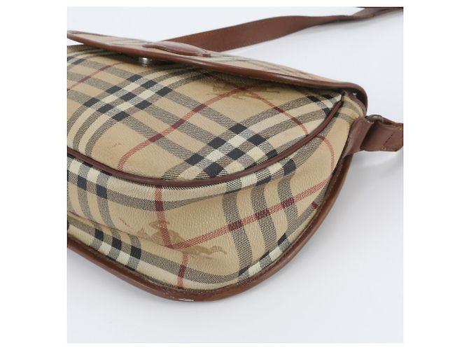 Sac bandoulière en cuir Burberry Nova Check Beige - vue 4