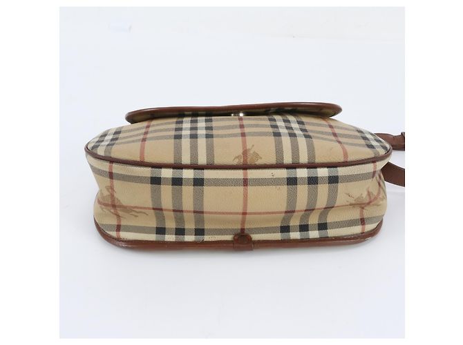 Sac bandoulière en cuir Burberry Nova Check Beige - vue 5