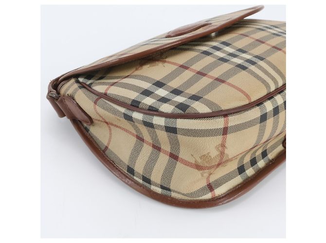 Sac bandoulière en cuir Burberry Nova Check Beige - vue 6