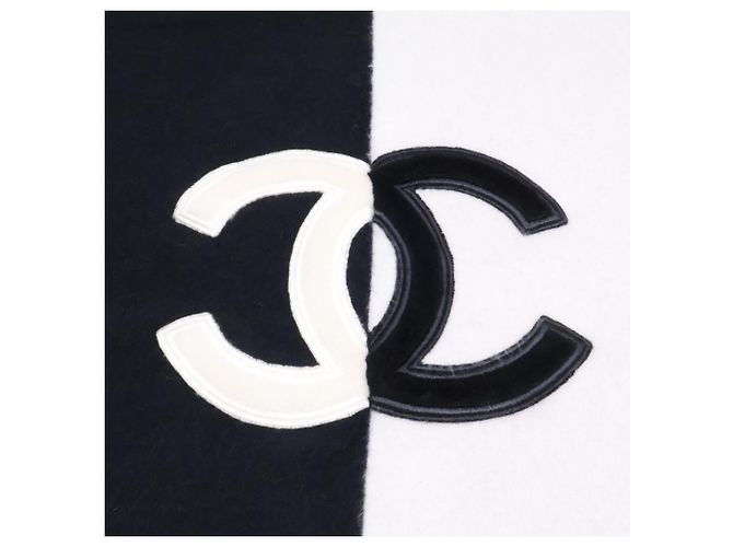 Chanel Bicolor Kaschmir-Schal/Stola Schwarz Weiß - Ansicht 5