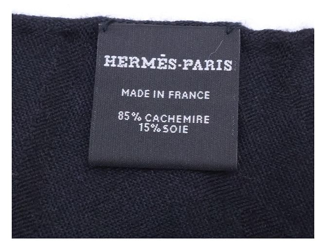 Hermès HERMES Stola/Foulard New Libris in Cashmere e Seta Nero - vista 3