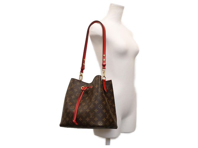 Néonoé Louis Vuitton Monogram Coquelicot Red NeoNoe MM Schultertasche Braun Rot - Ansicht 11
