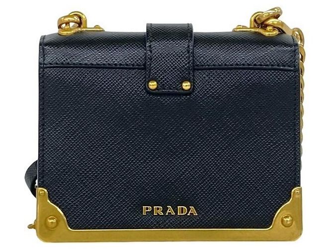Prada Cahier Studded Logo Hardware Mini Pouch Black - view 3