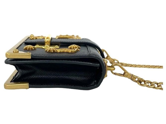 Prada Cahier Studded Logo Hardware Mini Pouch Black - view 6