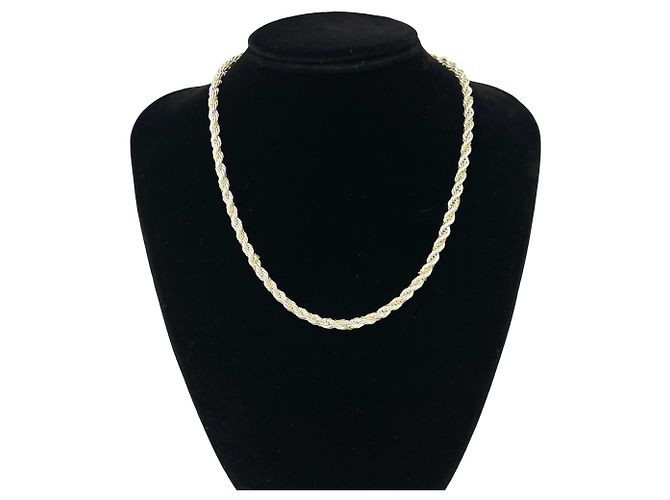 Autre Marque Tiffany Twist Rope Halskette Silber Golden - Ansicht 2