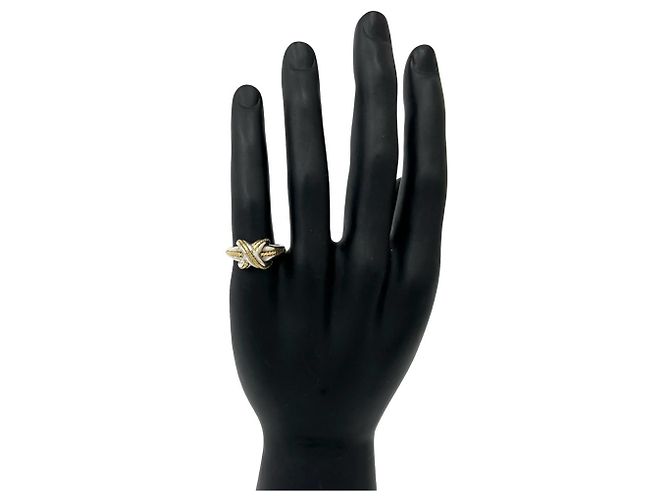 Autre Marque Anel Tiffany Vintage Signature Band Prata Dourado - vista 2