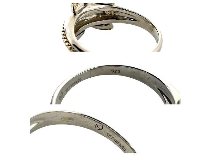 Autre Marque Anel Tiffany Vintage Signature Band Prata Dourado - vista 3