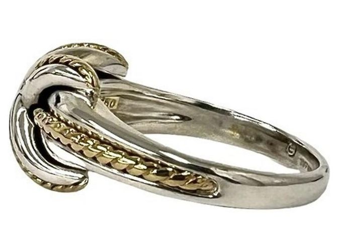 Autre Marque Anel Tiffany Vintage Signature Band Prata Dourado - vista 4