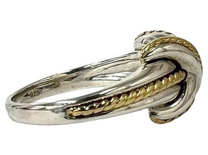 Autre Marque Anel Tiffany Vintage Signature Band Prata Dourado - vista 5