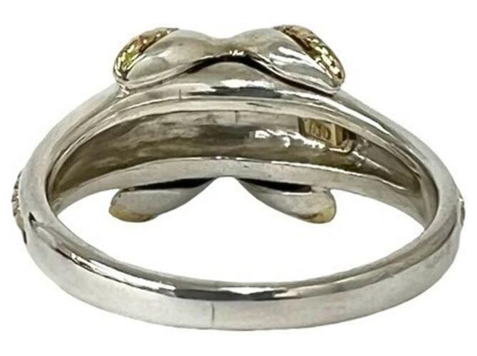 Autre Marque Anel Tiffany Vintage Signature Band Prata Dourado - vista 6