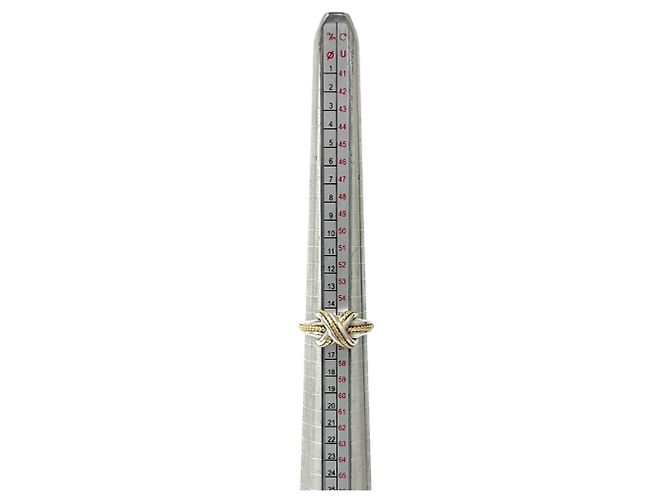 Autre Marque Anel Tiffany Vintage Signature Band Prata Dourado - vista 7