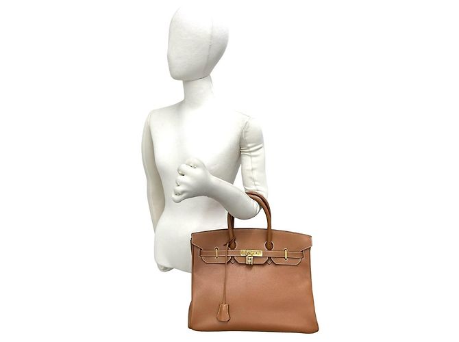 Hermès Bolsa de mão Hermes Birkin 35 em couro Courchevel Marrom - vista 2