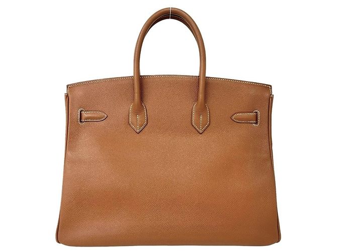 Hermès Bolsa de mão Hermes Birkin 35 em couro Courchevel Marrom - vista 3