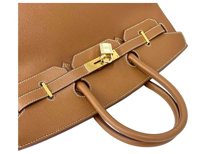 Hermès Bolsa de mão Hermes Birkin 35 em couro Courchevel Marrom - vista 4