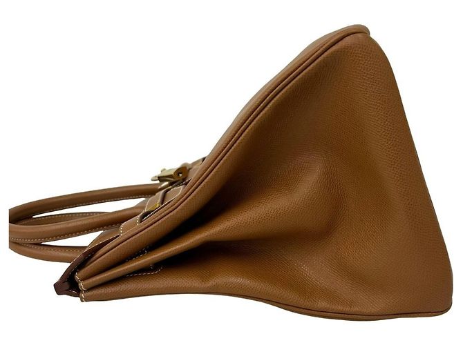 Hermès Bolsa de mão Hermes Birkin 35 em couro Courchevel Marrom - vista 5