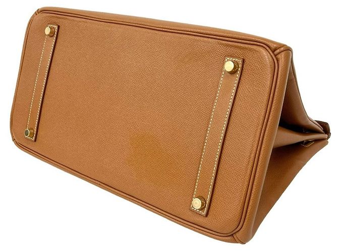Hermès Bolsa de mão Hermes Birkin 35 em couro Courchevel Marrom - vista 8