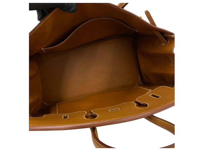 Hermès Bolsa de mão Hermes Birkin 35 em couro Courchevel Marrom - vista 9