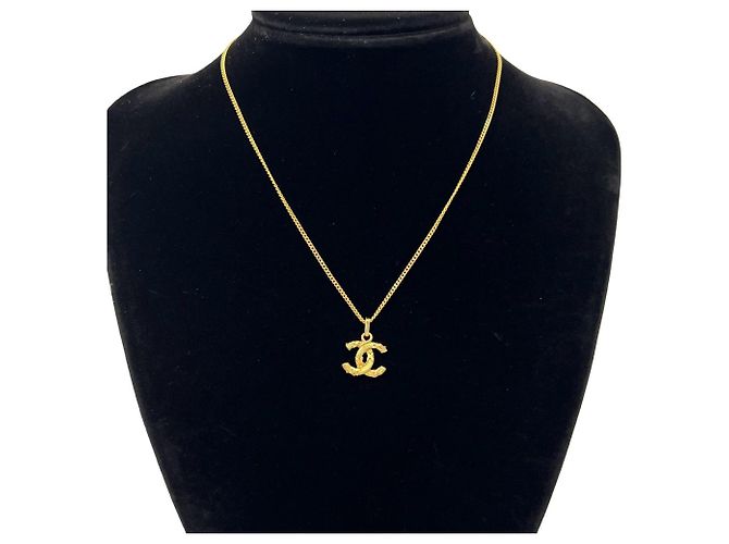 CHANEL Vintage Coco Mark Motiv Halskette Golden - Ansicht 2