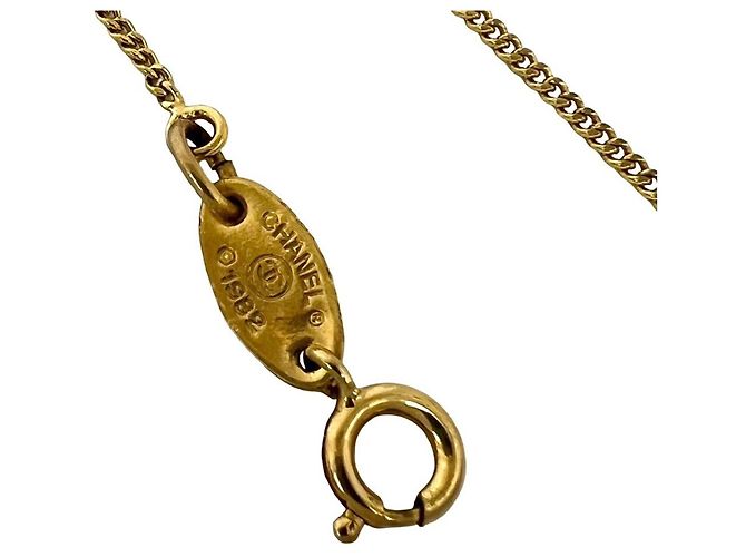 CHANEL Vintage Coco Mark Motiv Halskette Golden - Ansicht 3